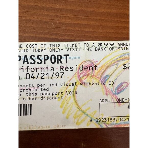 Vintage Disneyland One Day Passport Ticket - Southern California Resident (1997) - Picture 3 of 7